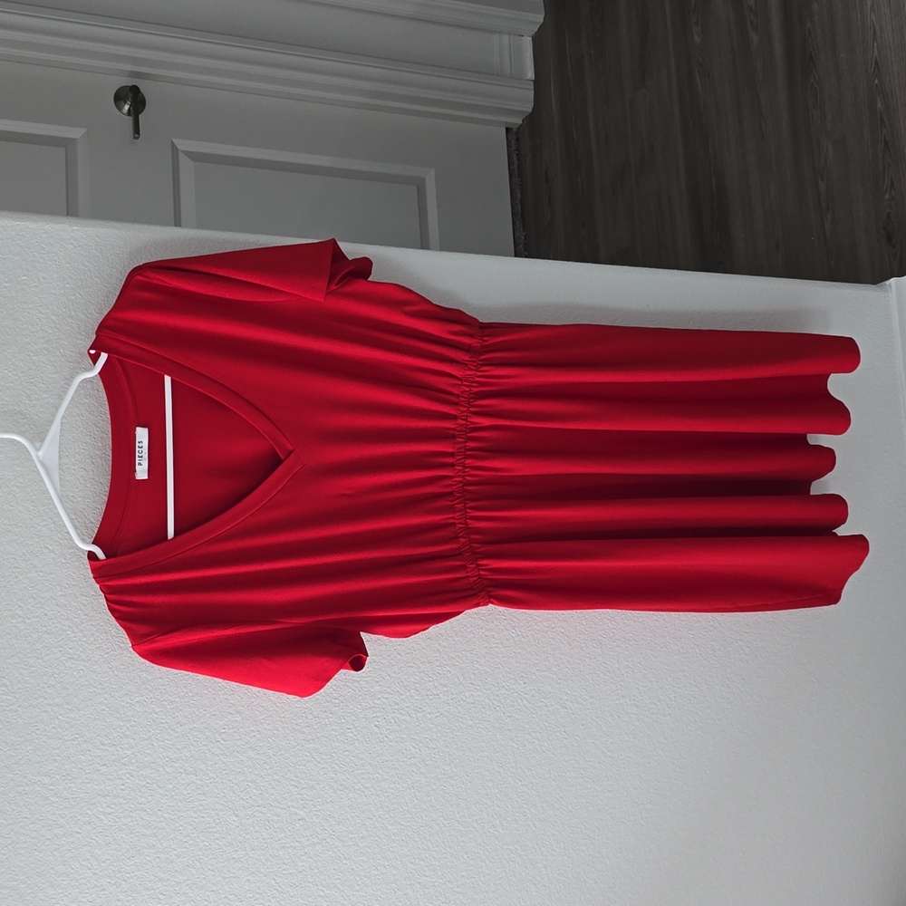 PIECES red short sleeve dress size large